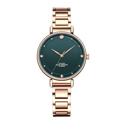 China Water Resistant Dress Green Dial Watch Fashion Ladies Watch Quartz, 316L Stainless Steel Watch Rose Gold for sale