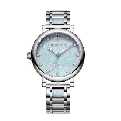 China New Water Resistant Fashion Ice Fire Opal Dial Stainless Steel Swiss Quartz Movement Sapphire Crystal Super Luminous Waterproof Watch For Women for sale