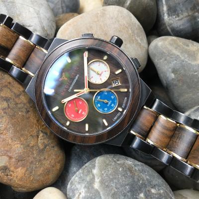 China Cool Chronograph 2019 - 2020 Fashion Stainless Steel Watch Wooden Water Proof for sale