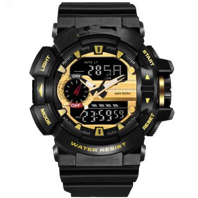 China Analog Digital Alarm LCD Sport Watch With Time Display Quartz Double Stop Watches Men for sale