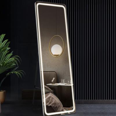 China Modern Living Room Decoration Mounted Smart Driver SAA Full Touch Switch LED Wall Mirror With LED Lights for sale