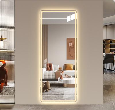 China Wholesale SAA Modern Living Room Advance Silver Bathroom Mirror Copper LED Smart Dressing Mounted Integral Wall Mirror With LED Light for sale