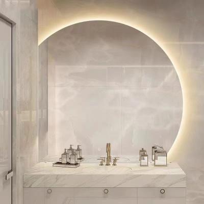 China Customized Modern Full Body Mirror Bathroom Wall Shape Smart Switch Touch Antiquel Design Decor Modern Glass Leaf LED Full Mirror for sale