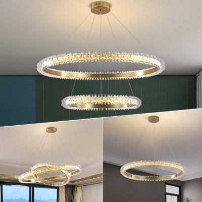 China Round Aluminum Crystal Chandelier of Art Decoration Gold Luxury Acrylic Modern New Product Ideas for sale