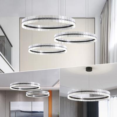 China Residential 36w 50w 60w Anti-glare Aluminum Graphite Acrylic Chandelier Lamp New Size Energy Saving/Anti-glare Adjustable Pendent Fashion for sale