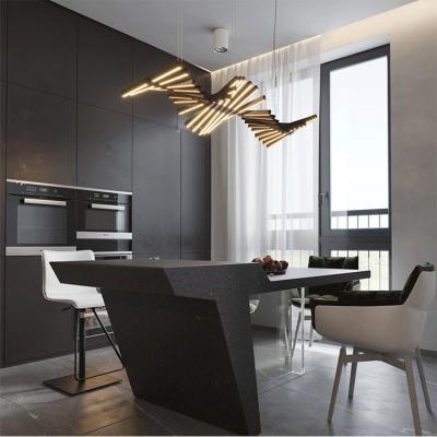 China Rotatable+Tri-color Dimmable By Remote China Supplier Custom Irregular Aluminum Acrylic Acrylic Modern Led Chandelier Modern Pendant Light For Living Room for sale