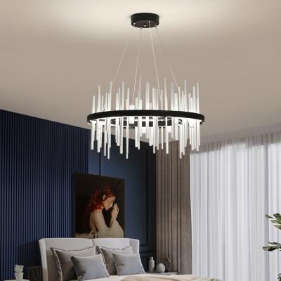 China New Product Anti Glare Anti Glare Surface Mounted Aluminum Modern Black Silver Led Chandelier for sale