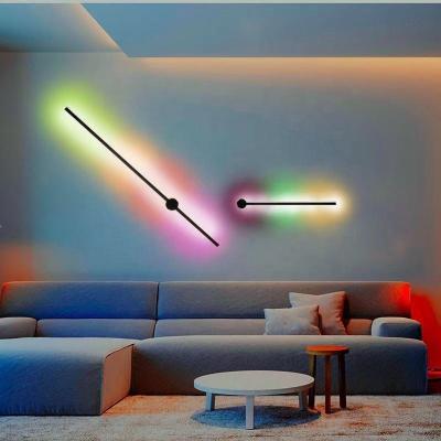 China Modern nordic design living room lamps arcylic decoration reading bedside indoor light RGB line led wall lamp for sale