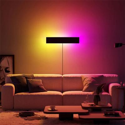 China Modern HS RGBW LED Wall Lamp Indoor Modern Fancy Wall Lights 24w Led Simple Wall Light Adjustable Decorative Lighting For Bedroom for sale