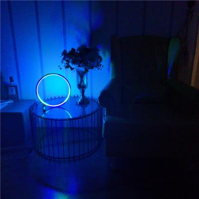 China Manufacturer Wholesale Indoor Decoration Modern Design Eco-Friendly Wire Control RGB Ring Table Lamp for sale