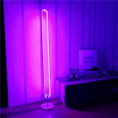 China New Products Modern Warm Indoor Aluminum Aluminum Iron Nordic Minimalist Led Remote Control Double Standing Floor Lamp for sale