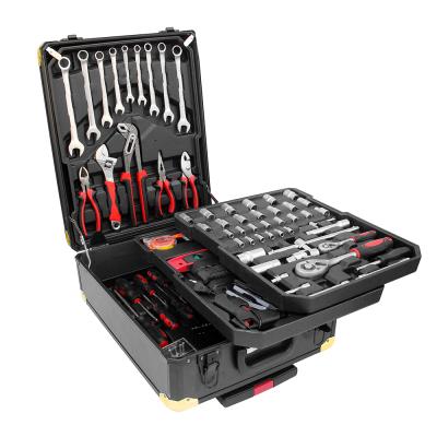 China Professional 186pcs Car Repair Tool Kit With Suitcase 186 Pcs Tool Kit Auto Mechanic Workshop Tools Box Strong Aluminum Set for sale