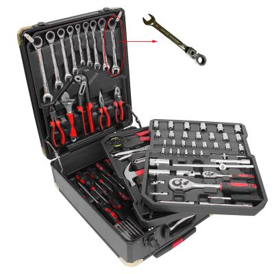 China Car Repair 4 Trays DIY Tools With Adjustable Main Socket Ratcheting Wrench High Quality With Portable Tool Box Handle In Multifunctional for sale