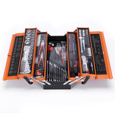 China Herramientas 85pcs Car Repair Tool Box 3 Layers Tool Kit Set In Metal Box Of Open End Wrench And Screwdriver Household for sale