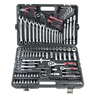 China Repair Used GoodKing 137 Pieces Flexible Main Tool Kit Set With Hammer Screwdriver 1/2.3/8.1/4 Inch Drive Ratchet Wrench Socket For Repair for sale