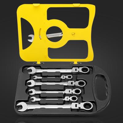 China 7Pcs 8-19mm Ratchet Wrench MULTI FUNCTIONAL Wrenches Set Tools 72T Ratcheting Multitool Torque With Plastic Holder for sale