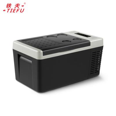 China Small price promotion luxury refrigerator small electric cooler and heater car portable refrigerator 12V 18L for sale