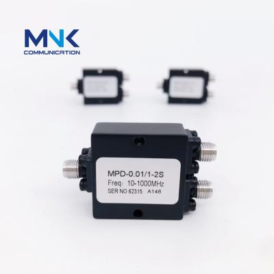 China 10-1000MHz 2 Way Power Splitter Combiner Power Low Force SMA-Female MPD-0.01/1-2S Low Frequency Divider for sale