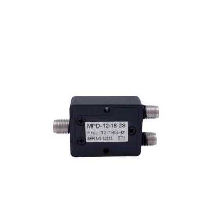 China 12000 -18000MHz 2 Way Power Splitter 12 - 18G Stainless Steel Connector Two Combiner SMA-Female MPD-12/18-2S for sale