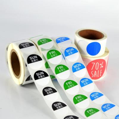 China Waterproof Custom Planner Sticker Label Roll Days Of The Week for sale