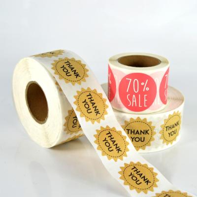 China Waterproof Custom Thank You Sticker Label Roll for sale