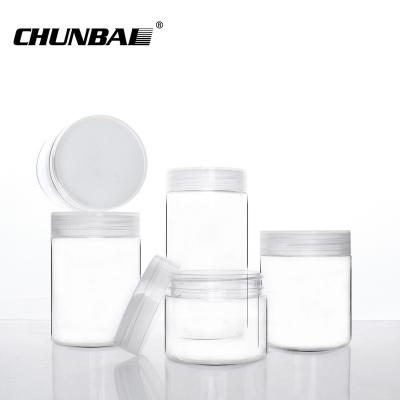 China High quality clear pet plastic jar with plastic screw cap for sale