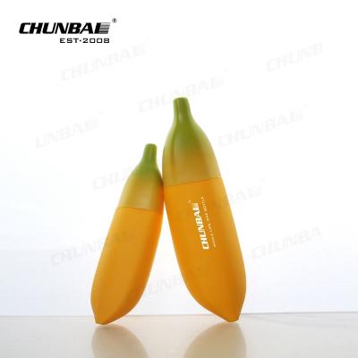 China Best Selling Summer 35ml 80ml 85ml Empty Banana Shape Hdpe Bio Tube Bottle Plastic Essence Sunscreen Bottle for sale