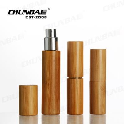 China Bamboo Glass Packaging 10ml 15ml 30ml mini Wood Bamboo Frosted Glass Serum Bottles Set For Cosmetics Lotion for sale