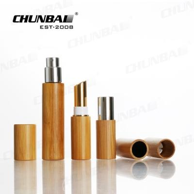 China High Quality Custom Frosted Mini Bamboo Lid Spray Bottle 10ml Pump Amber Glass Essential Oil Bottle Bamboo Cap for sale