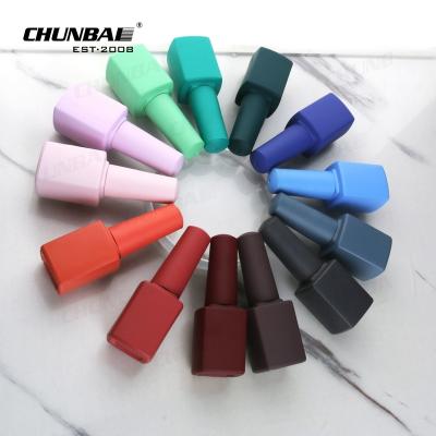 China New Arrival Modern Empty Rectangle frosted Colorful Small Screen Printer Nail Polish Square Bottle And Container Te koop