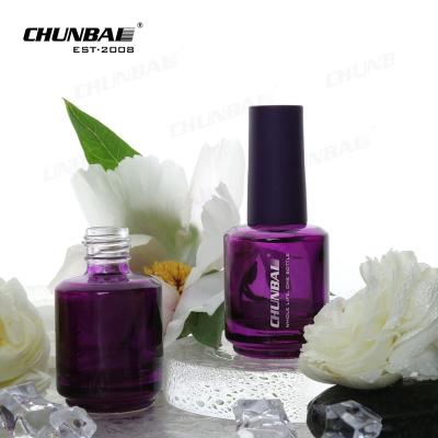 China Best Design Small Size 12 Ml 20 Ml Purple Customized Empty Gel Embossed Crystal Nail Polish Classy Bottle With Box Te koop