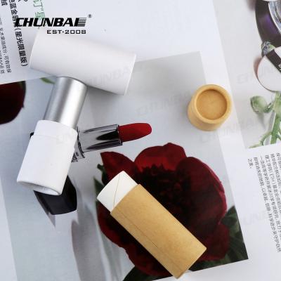 China Eco Friendly White Custom Color Cosmetic Cylinder Push Up Lipbalm Paper Tubes Lipstick Containers Paper Lipstick Tubes Box for sale