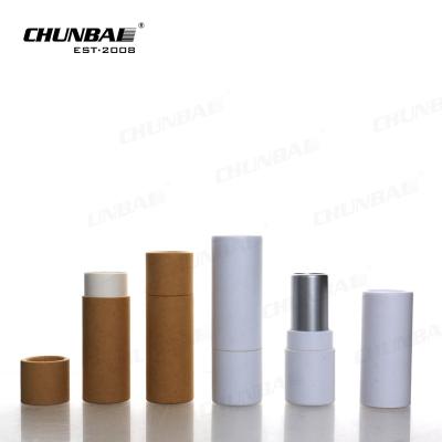 China Eco Friendly Fashion Design Cardboard Refillable Cylinder Twist Up Lip Balm Container Chapstick Paper Lip Balm Tubes for sale