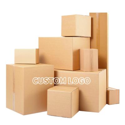 China Recyclable Recycled Kraft Brown Paper Cardboard Shipping Boxes Custom Big Mailing Logo Brand for sale