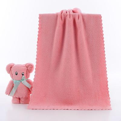 China Coral Fleece Super Absorbent Bath Child Safe Strong Absorbent Towel Wash Face Towel High Quality Microfiber Adult Knitted All-Season NC; HEB for sale