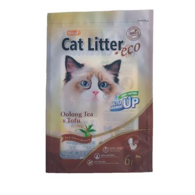 China Cheap Recyclable Plastic Cat Litter Compound Zipper Bag Biodegradable Hot Selling Tote Bag for sale