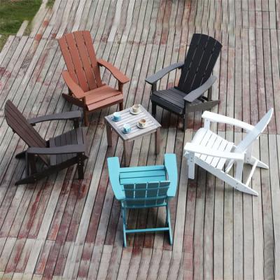 China Direct Plastic Outdoor Chair Adirondack Wood Garden Chair Factory Patio Waterproof Deck Chair Leisure Eco-Friendly for sale