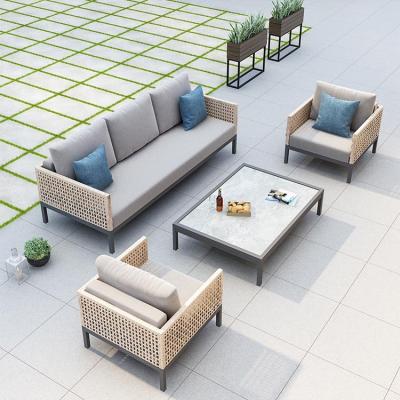 China Eco-friendly Outdoor Furniture Rattan Sofa Patio Furniture Set Rattan Garden Rattan Sofa Set for sale