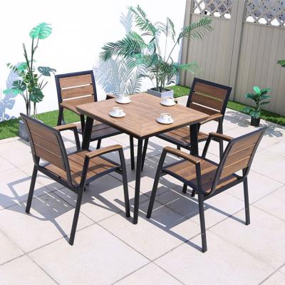 China Eco - Friendly Outdoor Wood Patio Garden Sets Hotel Teak Wood Look Lounge Chair Furniture for sale