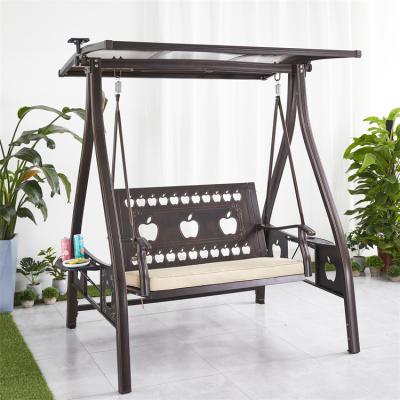 China Hot Selling Eco-friendly Aluminum Outdoor Leisure Patio 2 Seats Swing With Padded Canopy For Yard Garden for sale