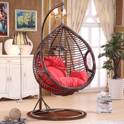 China Modern Hot Sale Outdoor Garden Patio Double Egg Chair Wicker Swing Chair for sale