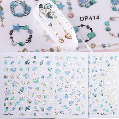 China Nail Art Decoration Wholesale 3D Nail Sticker Diamonds Nail Decals Colorful Oranment for sale