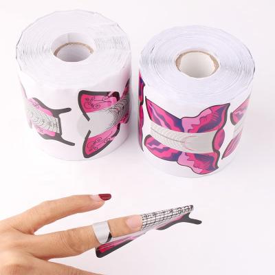 China 300pcs/roll Plastic Wholesale Extension Form For Nails Extend Butterfly Nail Forms Nail Arts Tool Store for sale