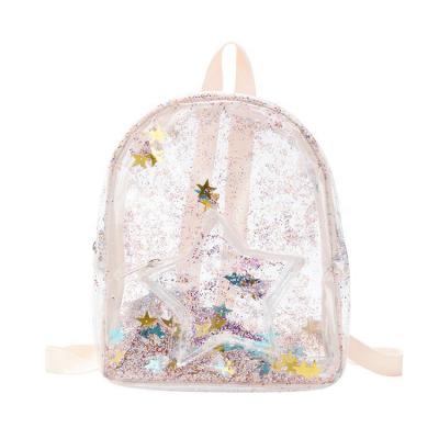 China No laser glitter 2020 new transparent backpack for children waterproof girl's backpack schoolbag for sale