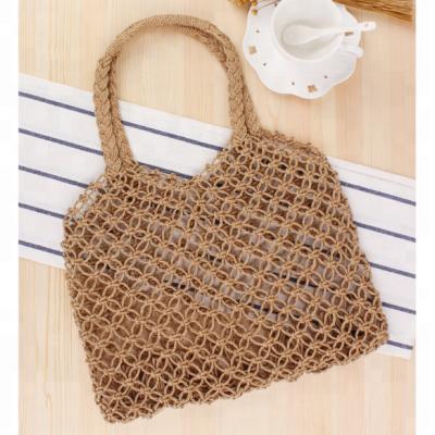 China Twine Bali Rattan Tote Handbag For Lady Bohemian Handmade Paper Bags for sale