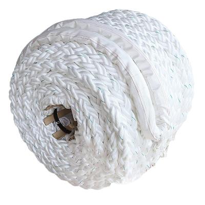 China White 8 Strand Polypropylene Mooring Rope PP 80mm Mooring Rope for sale