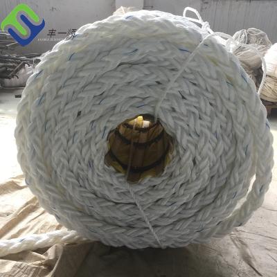 China 8 Strand Braided 56mm*220m Floating Polypropylene Rope for Ship Mooring Barging for sale