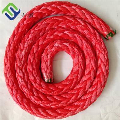 China Colored 12 Strand UHMWPE Hollow Braided Rope For Pulling 32mm for sale