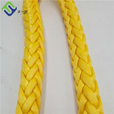 China Wire Rope Replacement 12 Strands Braided UHMWPE Rope 20mm High Strength Rope for sale