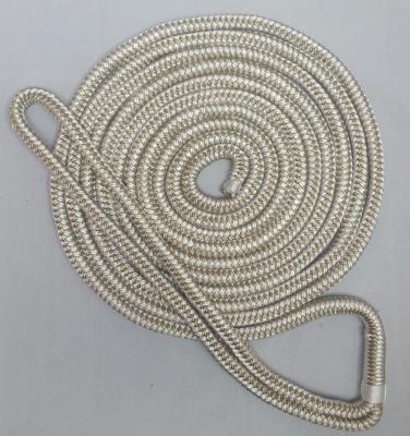 China 1/2” X 15’Dock Lines Marine Double Braided Nylon Dock Line With 12” Eyelet for sale